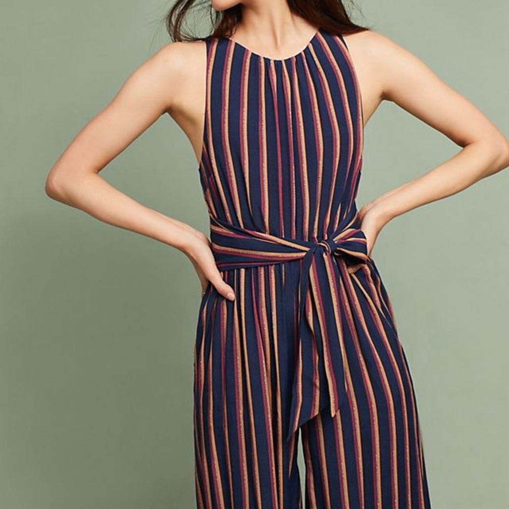 Plenty by Tracy Reese Tie-Front Striped Jumpsuit